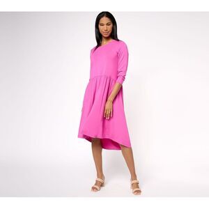 Fashion Women's Dress Sz L Rayon 230 Printed Pink A606538